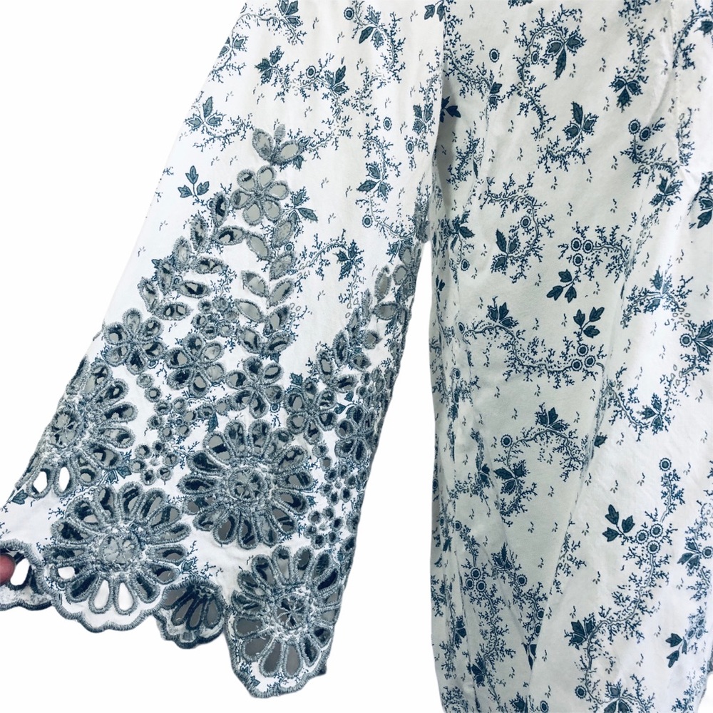 Caffe Marrakesh Boho Tunic Top Cutout Sleeve